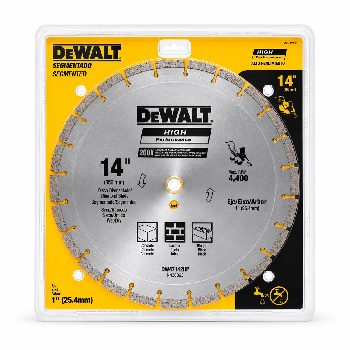 DISCO DIAM P/CORTE CONCRETO 14" SEGMENTADO DEWALT
