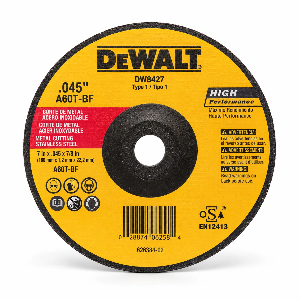 DW DISCO CORTE FINO INOX/M 7X.045X7/8 CD