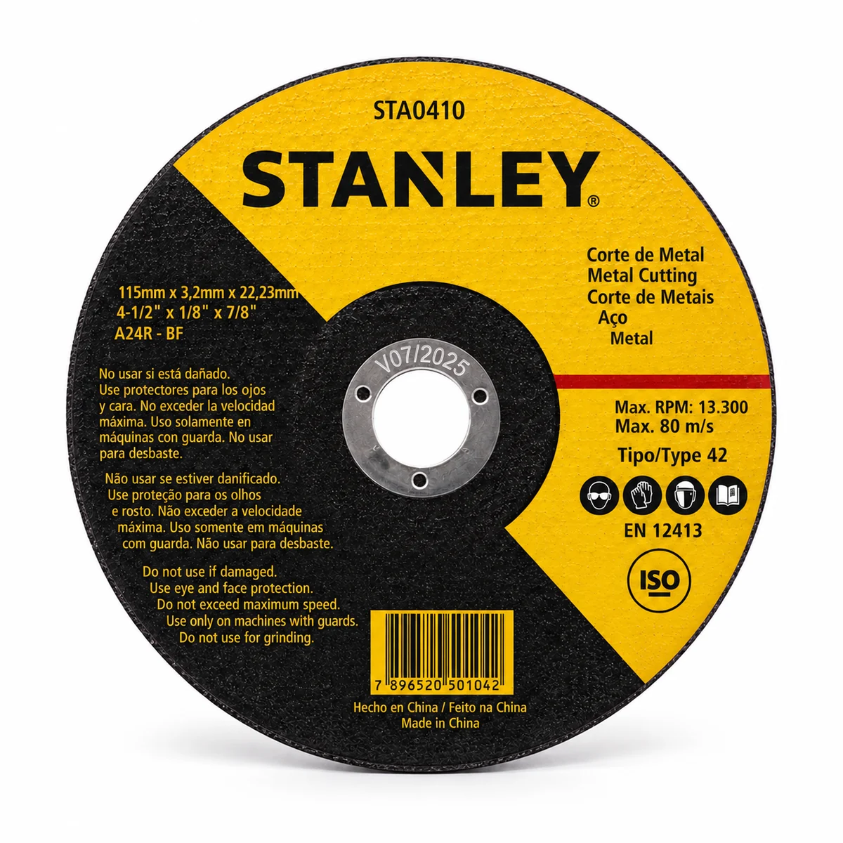 DISCO DE CORTE 4-1/2 X 1/8 X 7/8 STANLEY