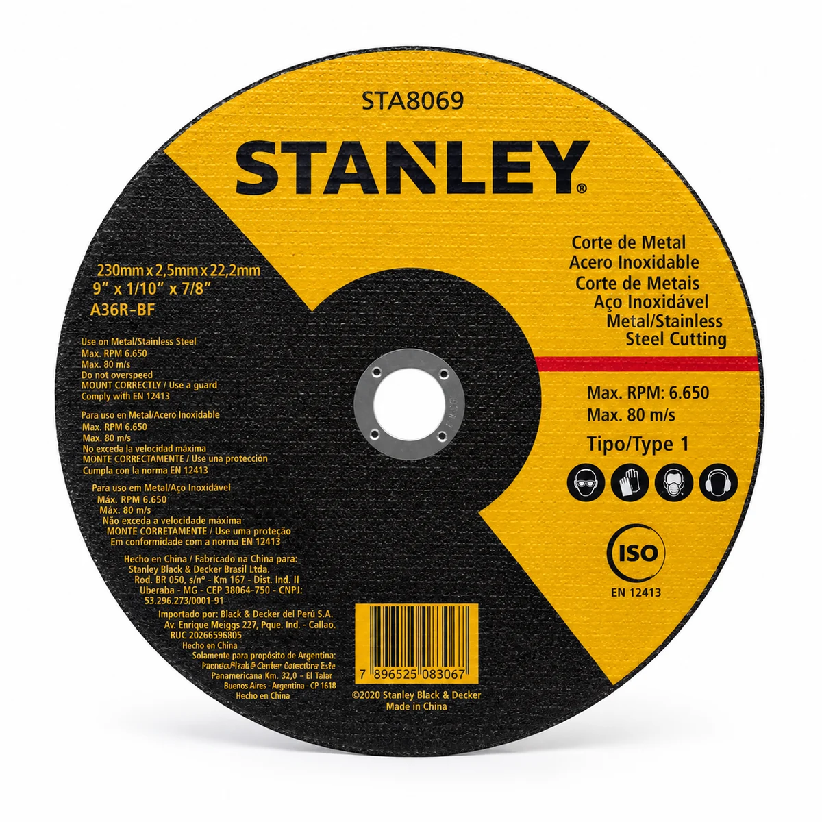 DISCO DE CORTE 9 X 2.5MM X 7/8 STANLEY CD