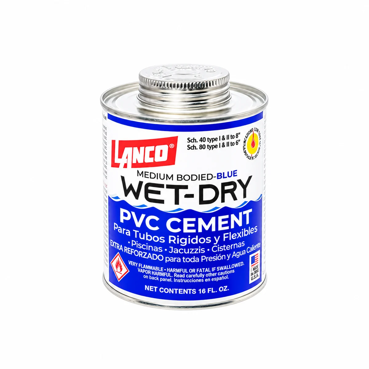 Cemento PVC LANCO Wet-Dry azul