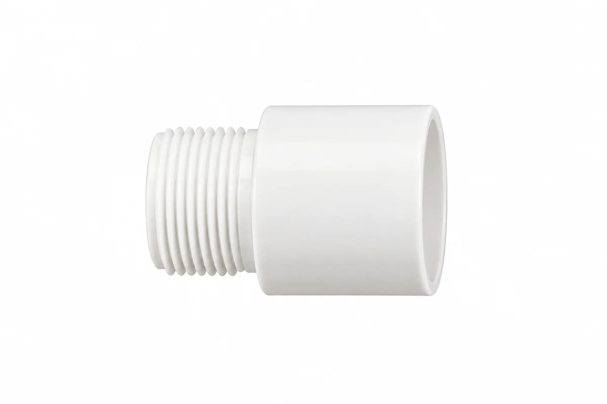 Adaptador Macho PVC blanco