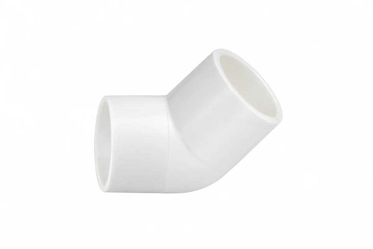 Codo liso 45° PVC blanco