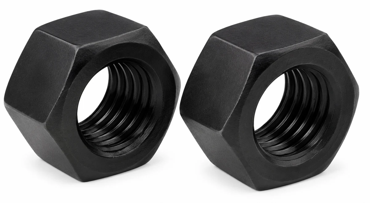 Tuercas hexagonales negras